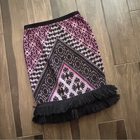 Anthropologie Sleeping On Snow Sweater Fringe Pencil Skirt Sz M - Picture 3 of 9